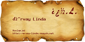 Árvay Linda névjegykártya